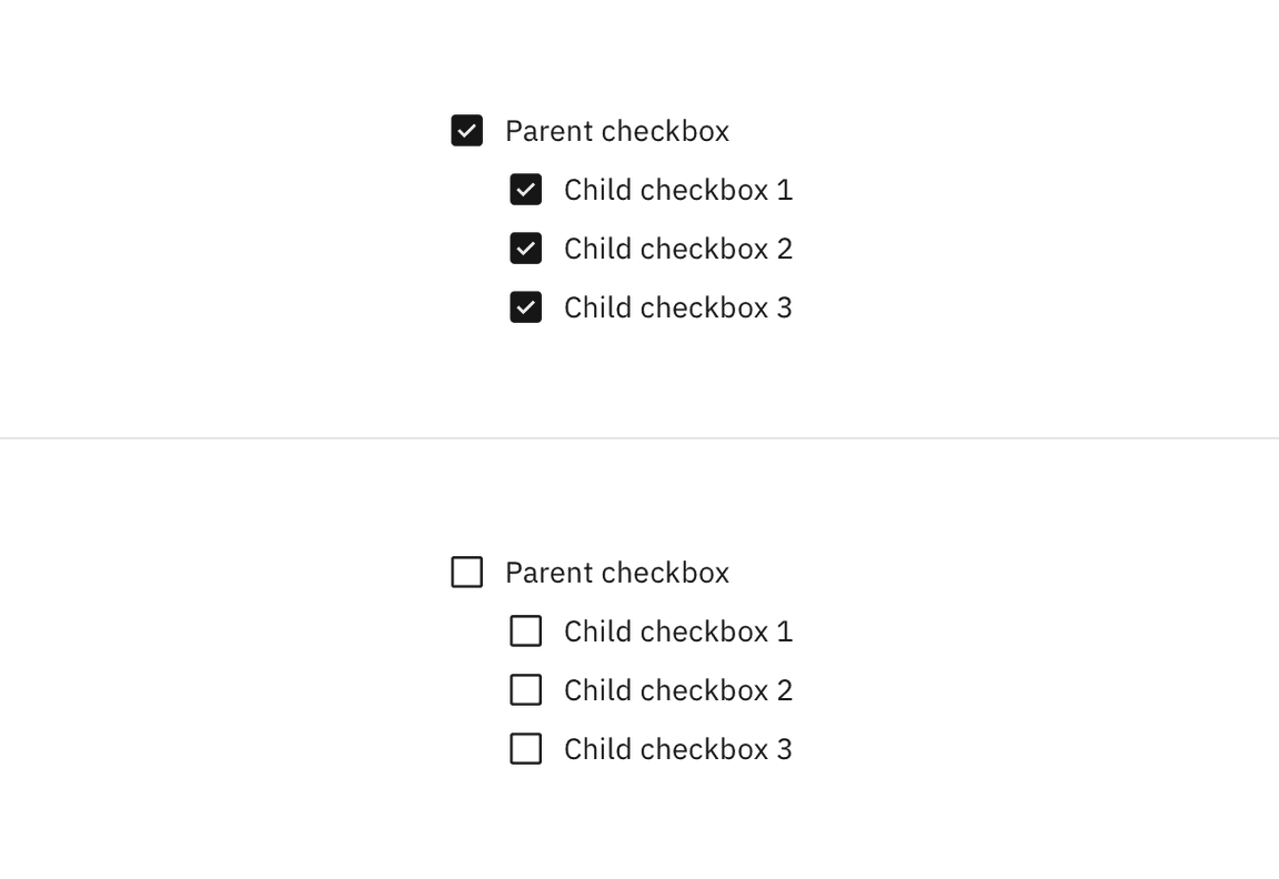 Checking and unchecking the parent checkbox.